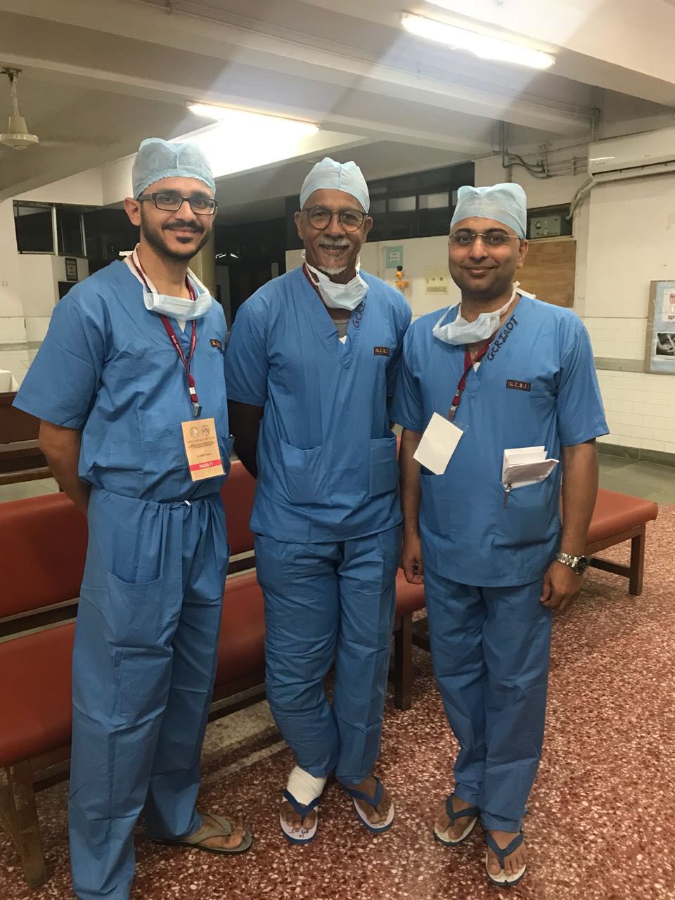 Dr Rajat with Dr Shekhar Kumta & Dr Abhijit Salunke at OncoOrthocon 2018 as faculty for workshop on Bone Tumours